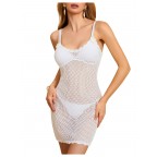Women's hollow spaghetti strap knitted dress