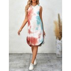 Women's Casual Summer Tie-Dye Midi Vest Dress