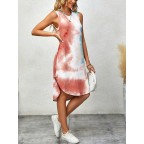 Women's Casual Summer Tie-Dye Midi Vest Dress