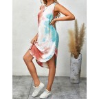 Women's Casual Summer Tie-Dye Midi Vest Dress