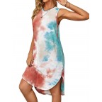 Women's Casual Summer Tie-Dye Midi Vest Dress