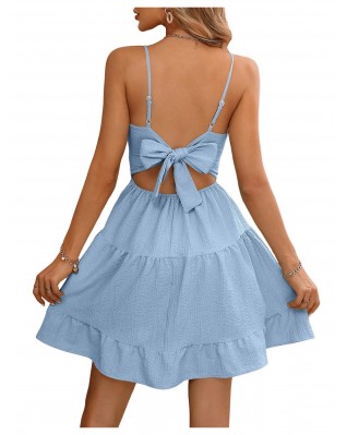 Women's high waist suspender summer dress