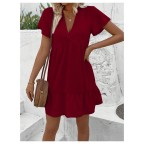 Summer Dresses V Neck Ruffle Mini Dress