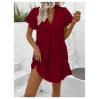 Summer Dresses V Neck Ruffle Mini Dress