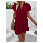 Summer Dresses V Neck Ruffle Mini Dress