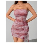 Women's Tie Dye Mesh Mini Dress
