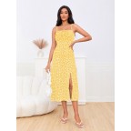 Women's spaghetti-shoulder floral summer dress