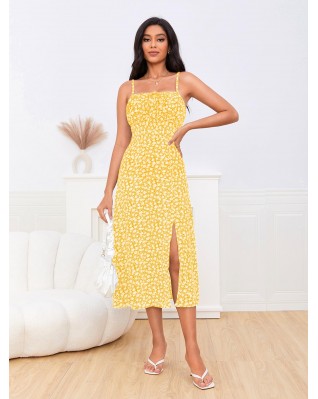 Women's spaghetti-shoulder floral summer dress