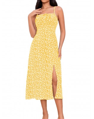 Women's spaghetti-shoulder floral summer dress