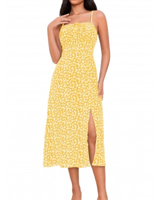 Women's spaghetti-shoulder floral summer dress