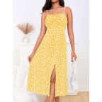 Women's spaghetti-shoulder floral summer dress
