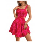 Women's hollow sleeveless floral summer dress