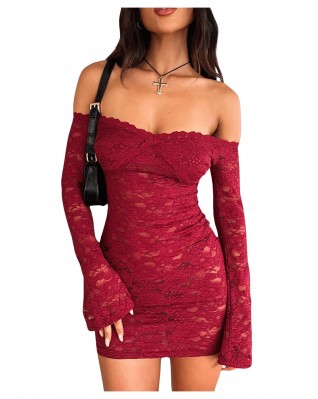 Women's off-the-shoulder lace dress