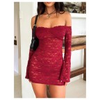 Women's off-the-shoulder lace dress
