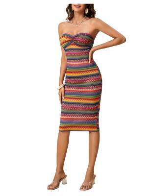 Women's twisted strapless dress
